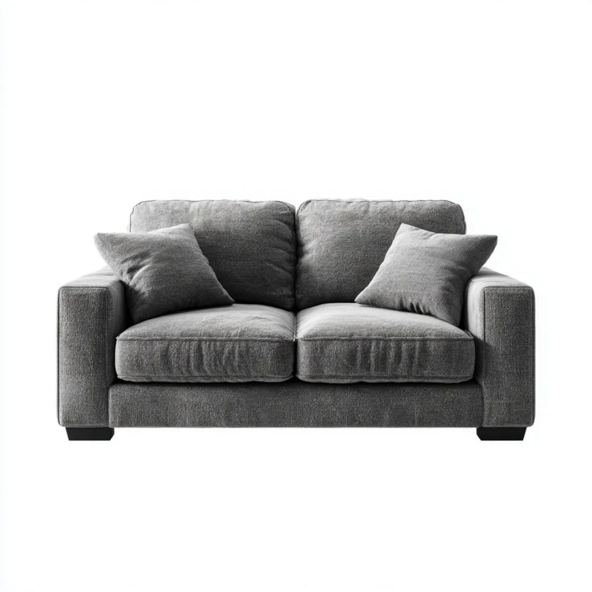 Dwuosobowa sofa z poliestru, szara, 160 x 90 x 85 cm