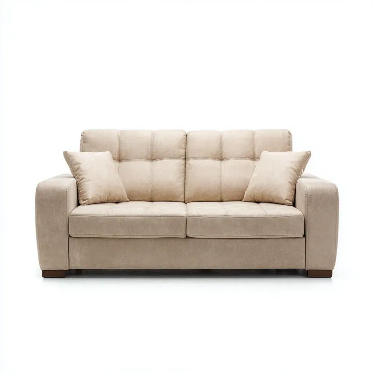 Sofa 2-osobowa beżowa z mikrofibry 170 x 90 x 90 cm