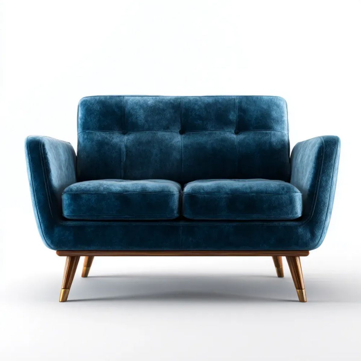 Dwuosobowa sofa aksamitna granatowa 140 x 80 x 85 cm