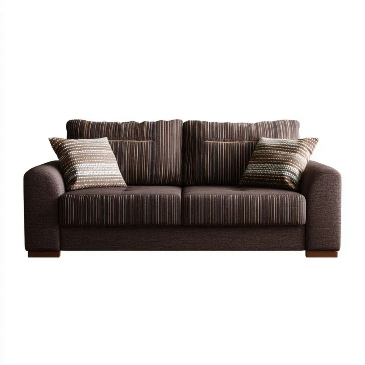 Dwuosobowa sofa z poliestru ciemnobrązowa 180 x 90 x 88 cm
