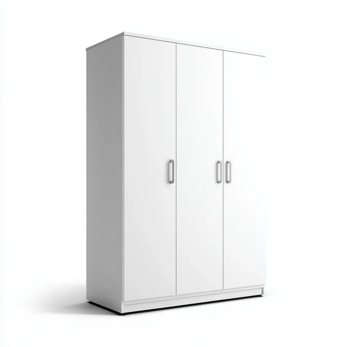 Biała szafa trzydrzwiowa z płyty wiórowej laminowanej 120 × 52 × 180 cm