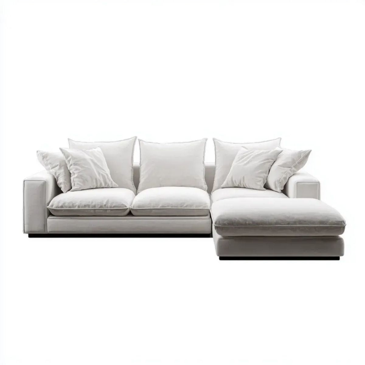 Biała sofa narożna 3-osobowa z prawostronnym szezlongiem, 280 x 165 x 85 cm