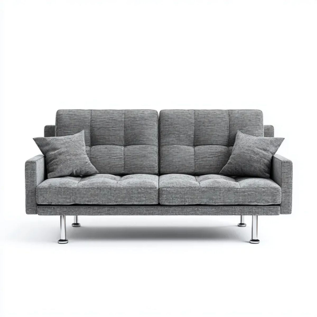 Trzyosobowa sofa z poliestru, szara, 200 x 90 x 85 cm