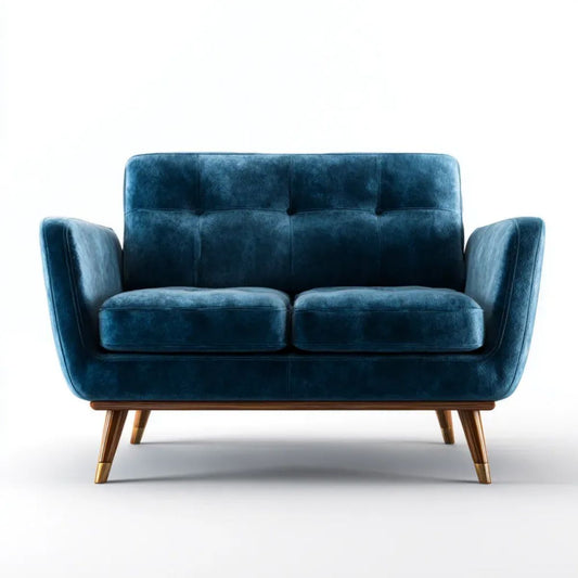 Dwuosobowa sofa aksamitna granatowa 140 x 80 x 85 cm
