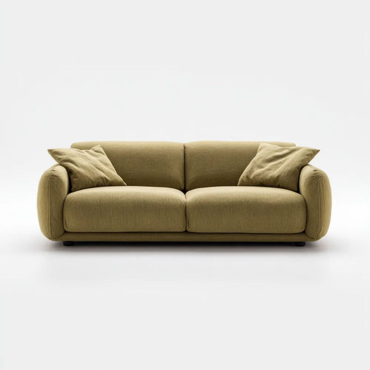 Oliwkowa sofa dwuosobowa z tkaniny szenilowej 180 x 90 x 78 cm