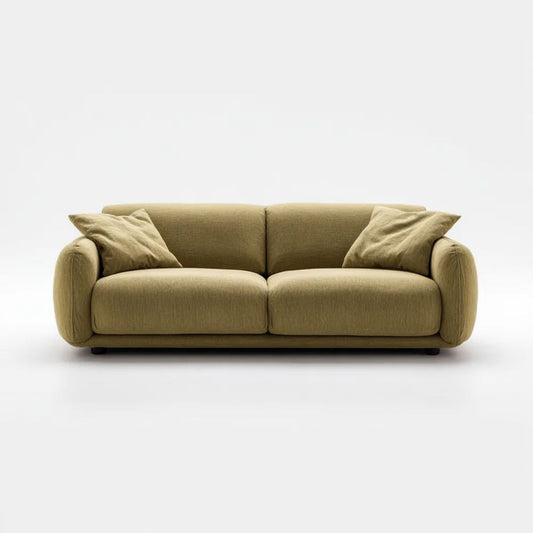 Oliwkowa sofa dwuosobowa z tkaniny szenilowej 180 x 90 x 78 cm