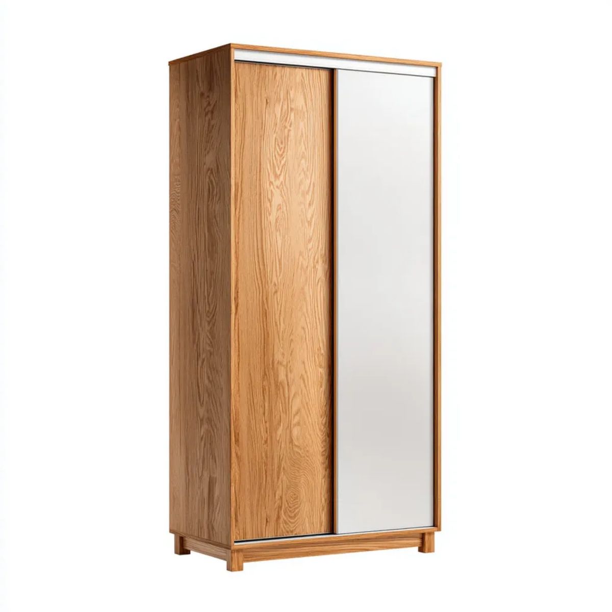Szafa przesuwna z lustrem z płyty wiórowej laminowanej, dąb, 120 × 60 × 200 cm